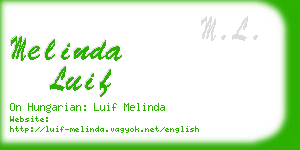 melinda luif business card